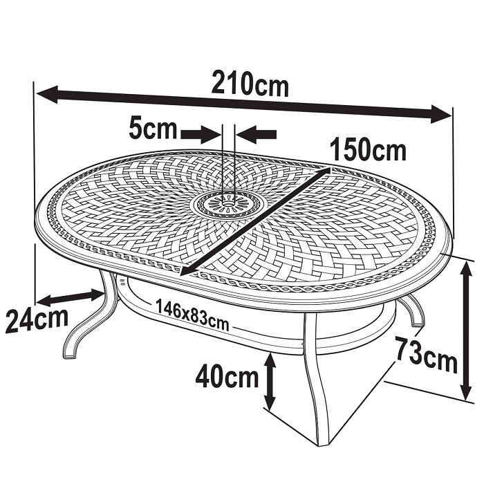 ROSEMARY Tuintafel (8 personen)