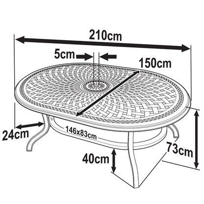 ROSEMARY Tuintafel (10 personen)