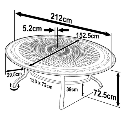 GLORIA Tuintafel (8 personen)