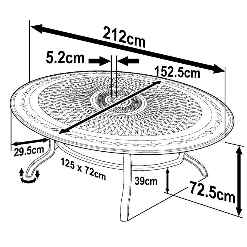 GLORIA Tuintafel (10 personen)