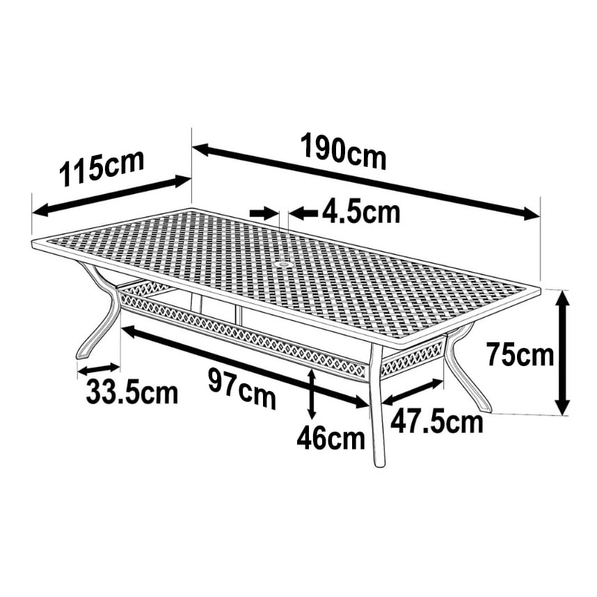 SOPHIA Tuintafel (12 personen)