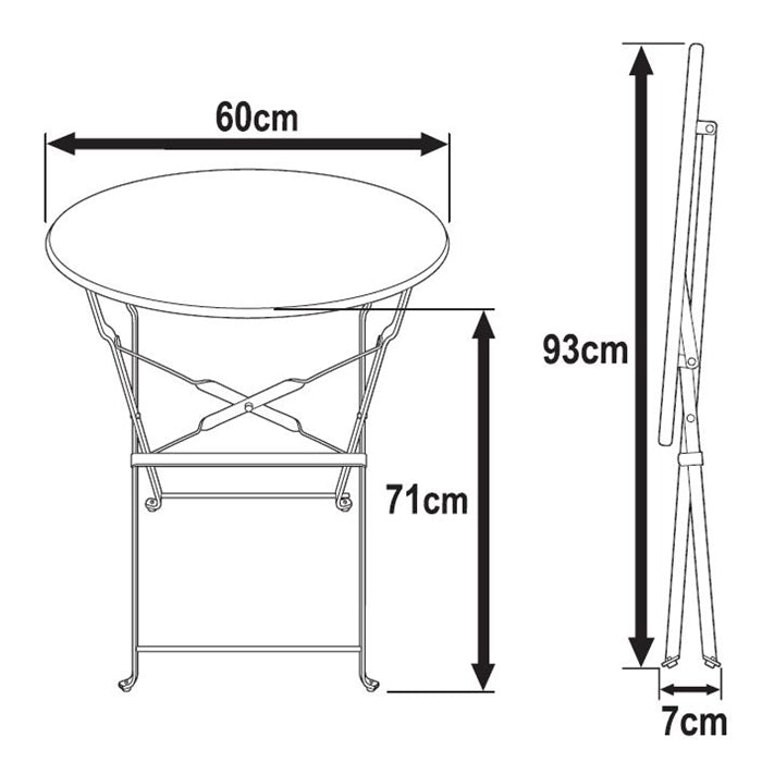 ALESSIA Bistroset (Tafel en 2 stoelen) 