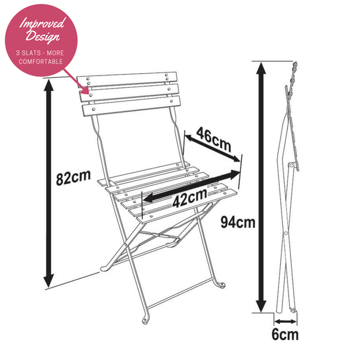 ALESSIA Bistroset (Tafel en 2 stoelen)