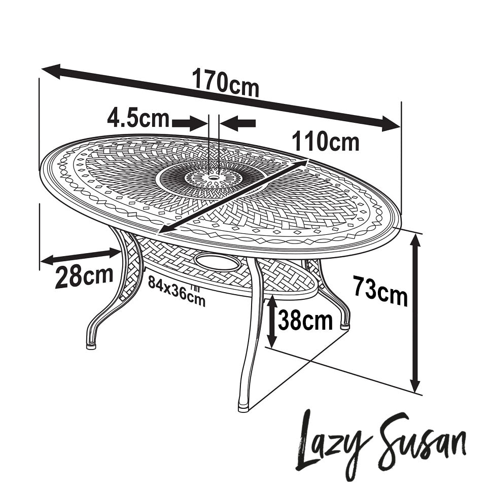 CHARLOTTE Tuintafel (6 personen)