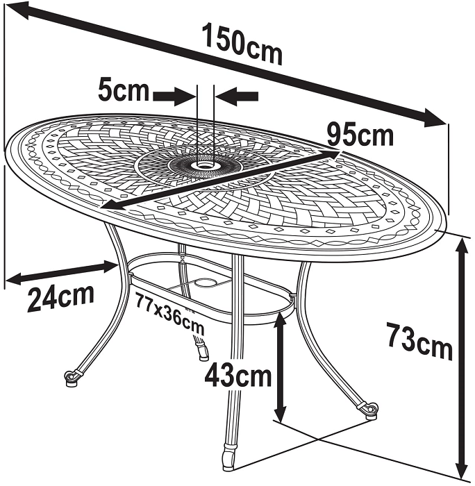 EMILY Tuintafel (6 personen)