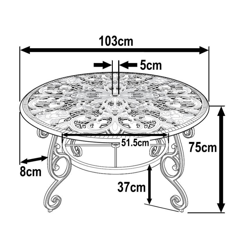 FLORA Tuintafel (4 personen)