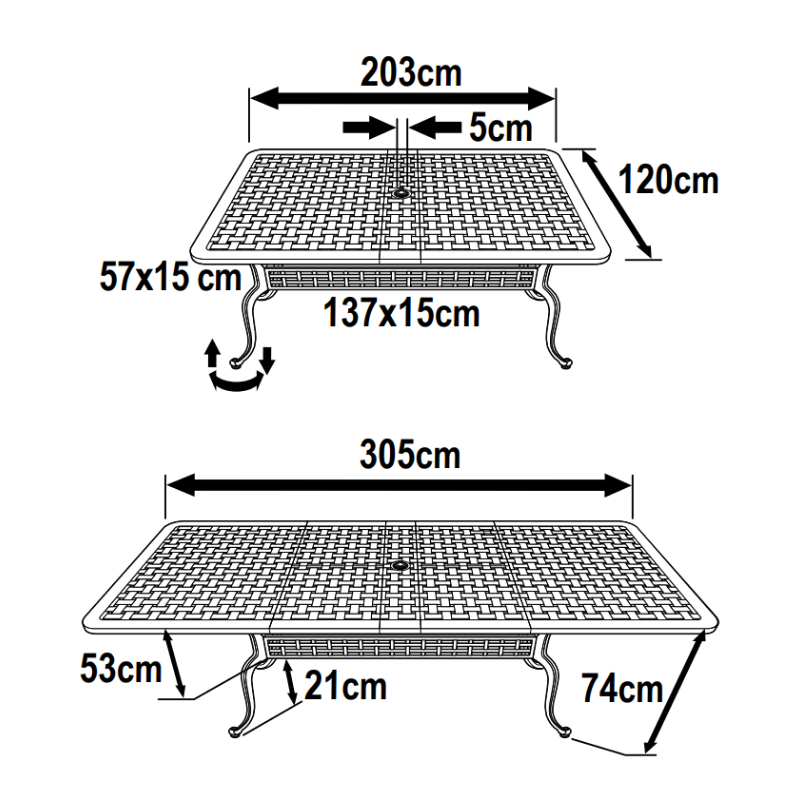 ISABELLE Tuintafel (12 personen)