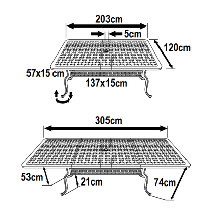 ISABELLE Tuintafel (12 personen)