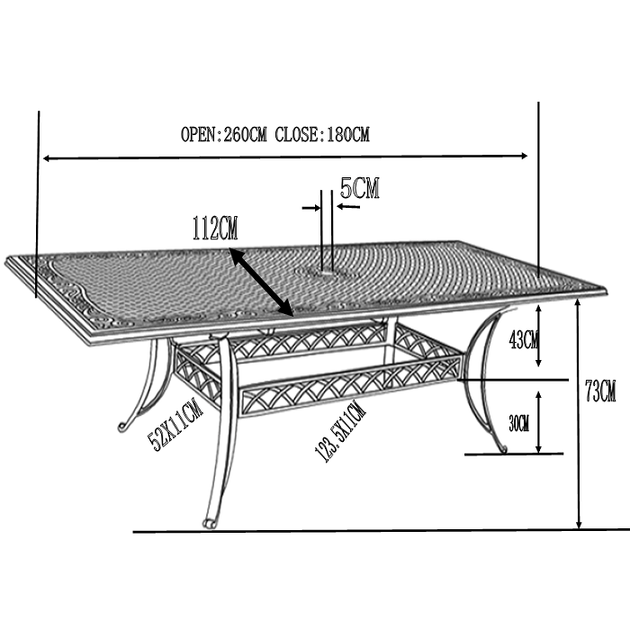 VANESSA Tuintafel (10 personen)