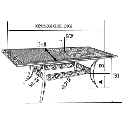 VANESSA Tuintafel (10 personen)